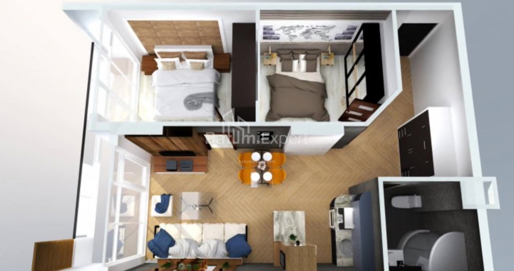 Mənzil 57.2 m² - Lech və Maria Kachinsky, Batumi, Gürcüstan