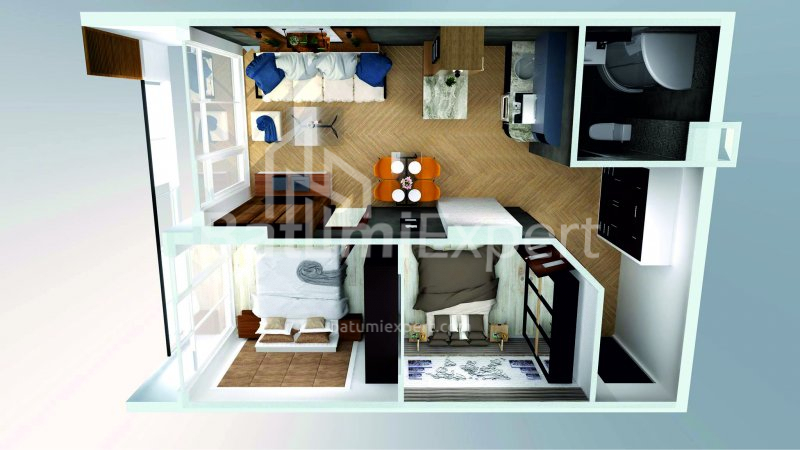 Mənzil 57.2 m² - Lech və Maria Kachinsky, Batumi, Gürcüstan