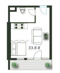 Mənzil 33.8 m² - Şerif Ximşiaşvili, Batumi, Gürcüstan