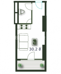 Mənzil 30.2 m² - Şerif Ximşiaşvili, Batumi, Gürcüstan