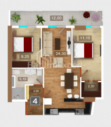 Mənzil 73.2 m² - 26 may, Batumi, Gürcüstan