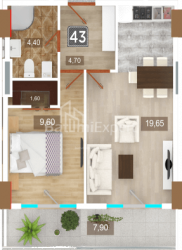 Mənzil 48 m² - 26 may, Batumi, Gürcüstan