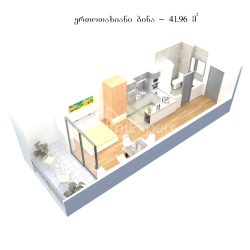 Mənzil 1-комн 42 m² - İlk çağırılan Andrew, Kvariati