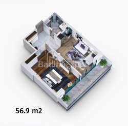 Mənzil 2-комн 56 m² - Zhiuli Shartava, Batumi